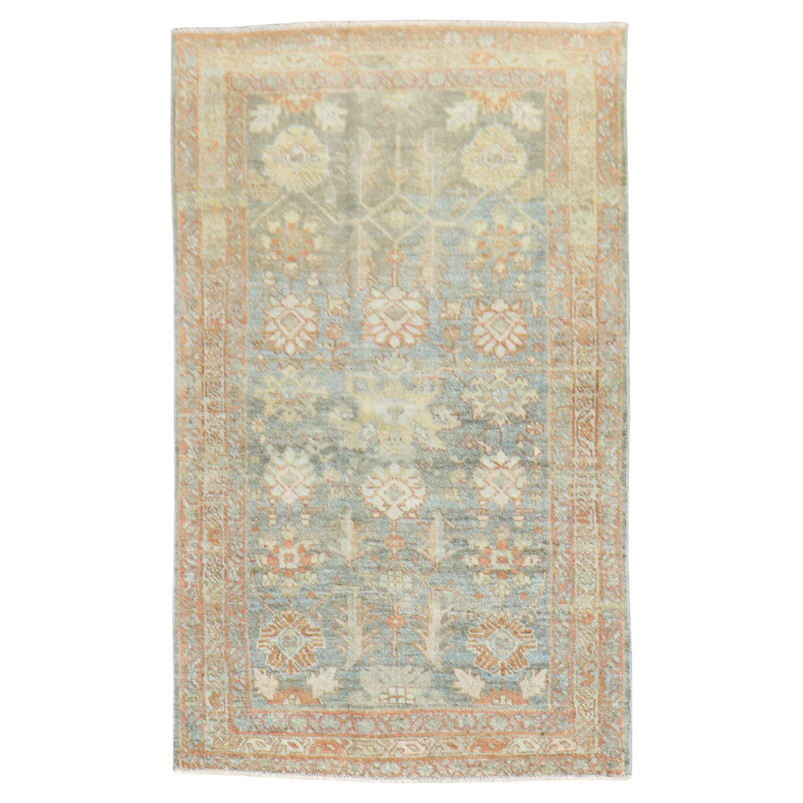 Antique Malayer Throw Rug Hand-Knotted Wool 34 x 56 Iran (1 of 6)