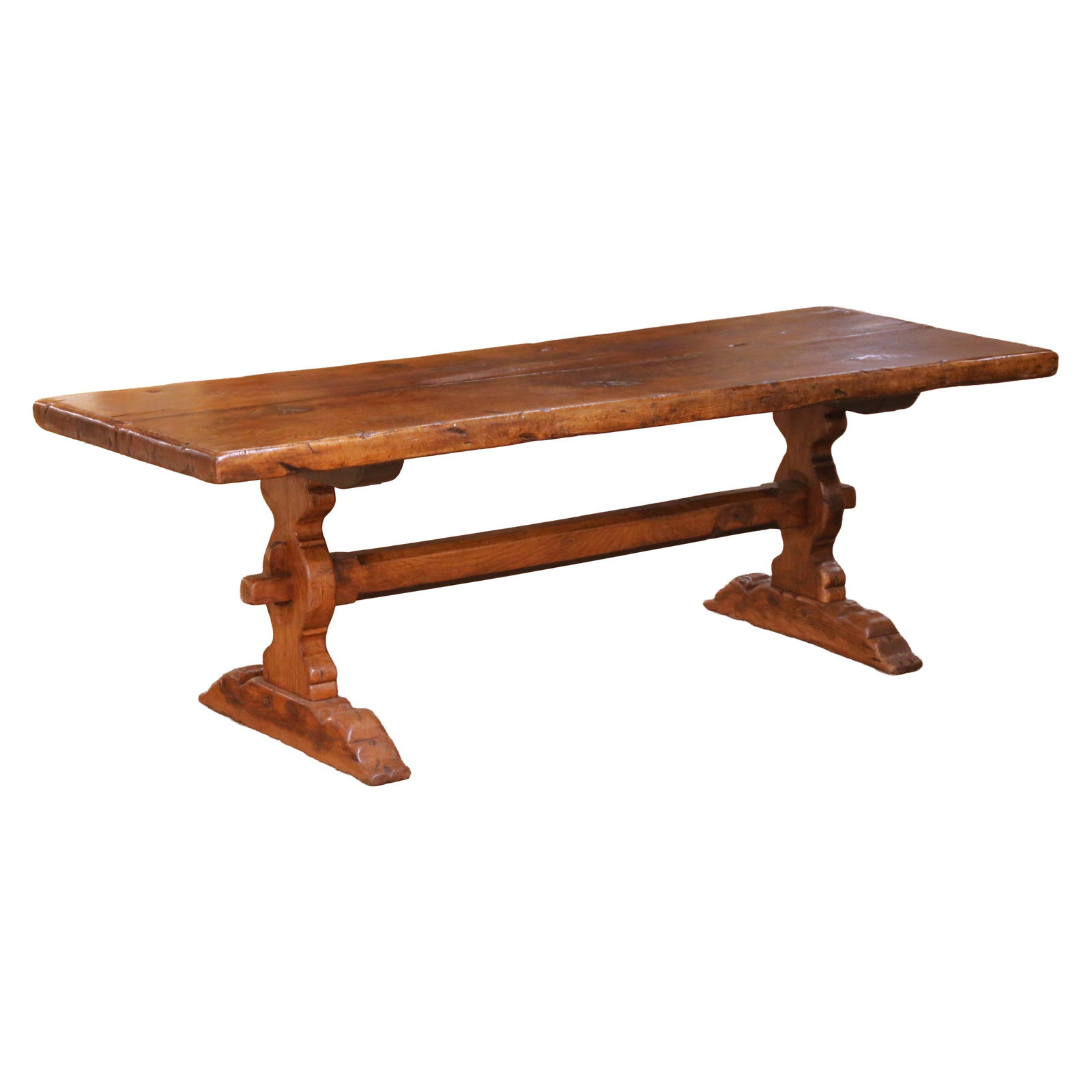 French Louis XIII Style Chestnut and Oak Refectory Dining Table circa 1880 (1 of 8)