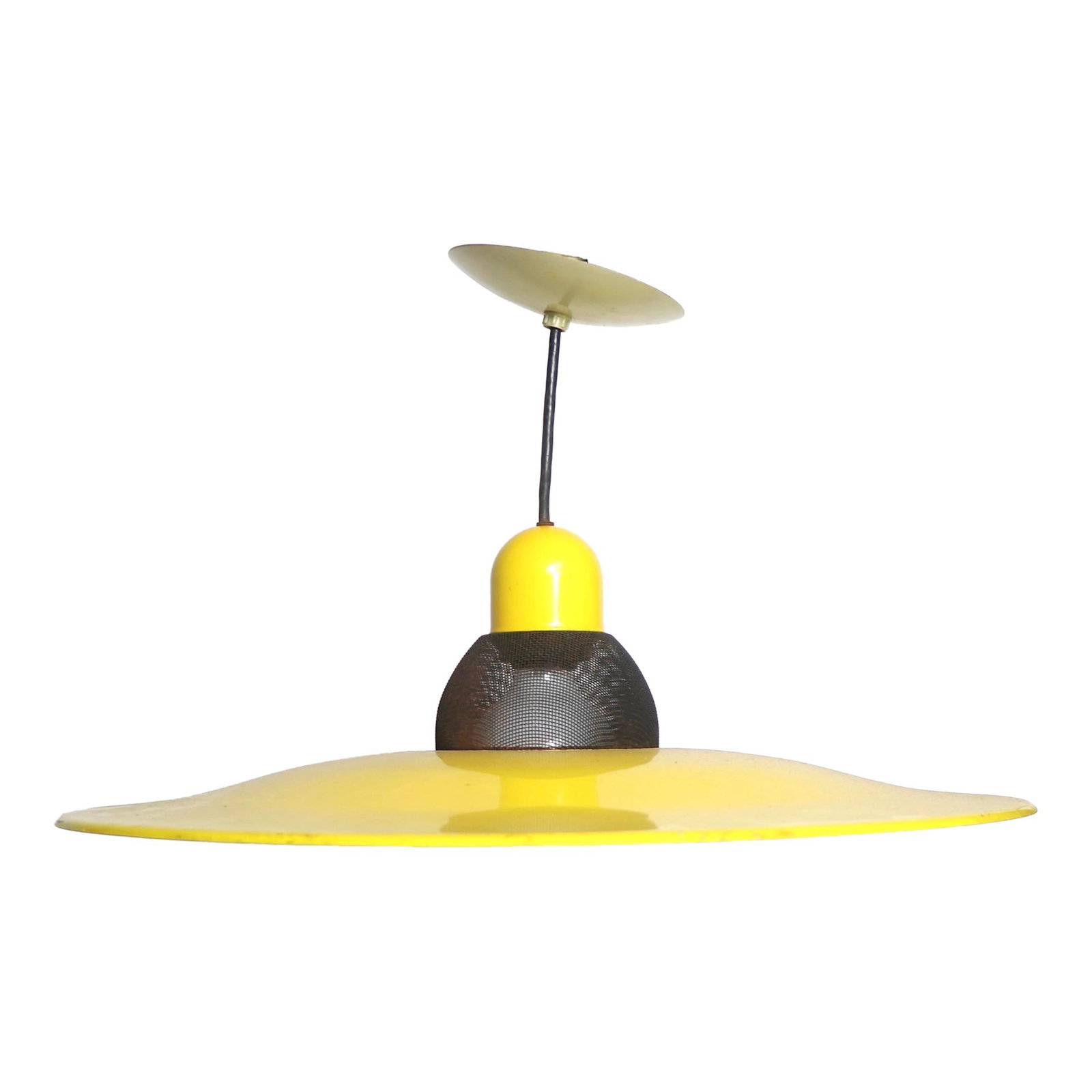 Memphis Style Yellow Black Pendant Chandelier Luminaire CSA 1980s (1 of 10)