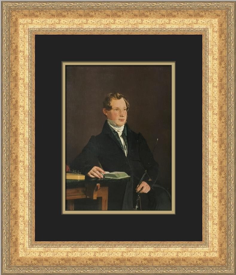 Christen Kobke Portrait of Dr Johan Henning Custom Framed Print 18 x 17 (1 of 2)