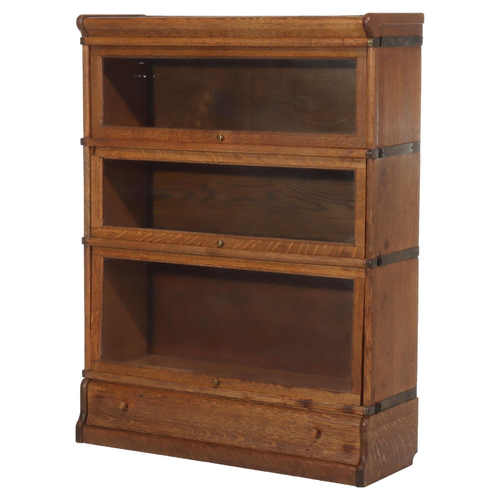 Antique Globe Wernicke Arts and Crafts Oak 3-Stack Bookcase c1920 (1 of 11)