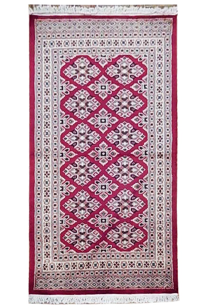 Hand-Knotted Red Jaldar Bokhara Area Rug 2'7 x 4'3 Pakistan (1 of 7)