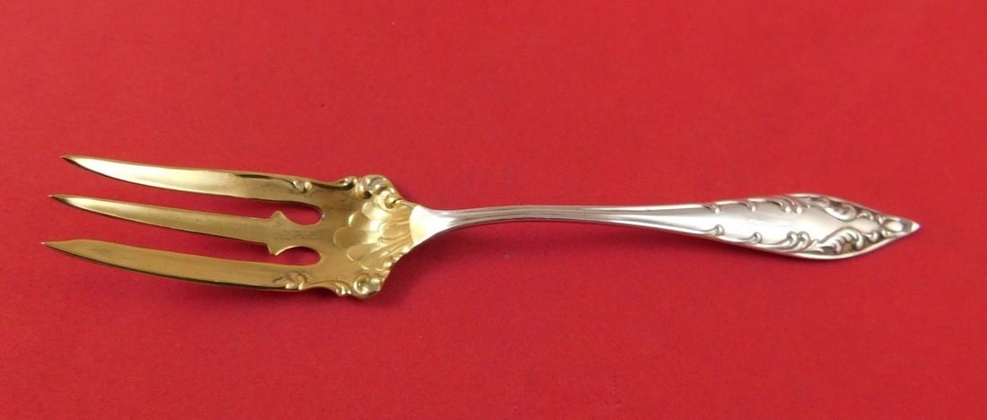 Towle Essex Sterling Silver Gold Washed Pastry Fork 3-Tine 6 Inch (1 of 1)