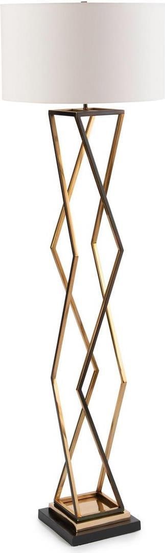 John-Richard Modern Brass Floor Lamp Geometric Design 69H (1 of 1)