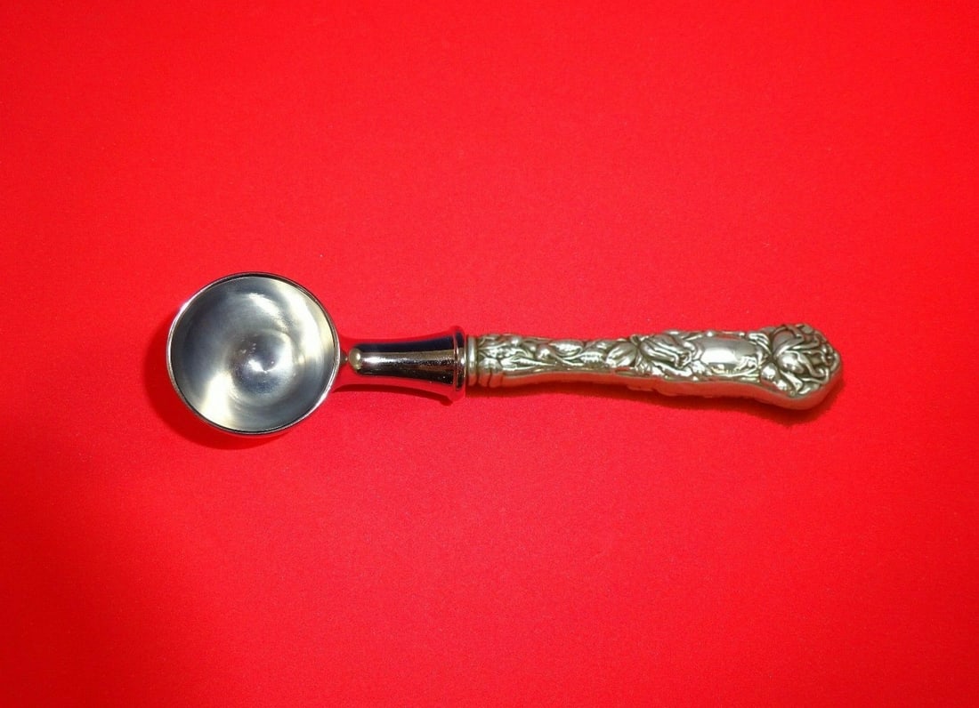 Alvin Bridal Rose Sterling Silver Custom Coffee Scoop 6 Inch (1 of 3)