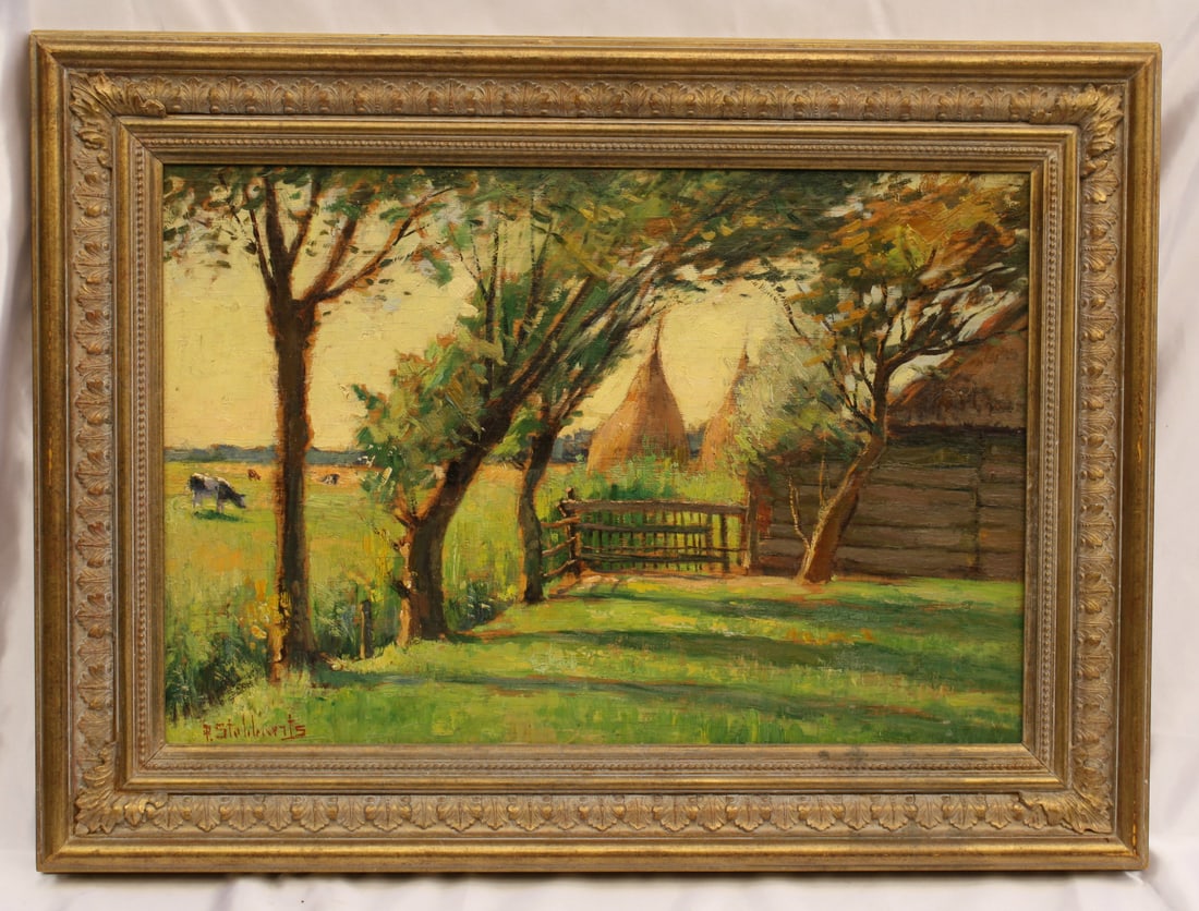 Belgian Landscape Oil Painting by Pierre Stobbaerts 1865-1948 (1 of 4)