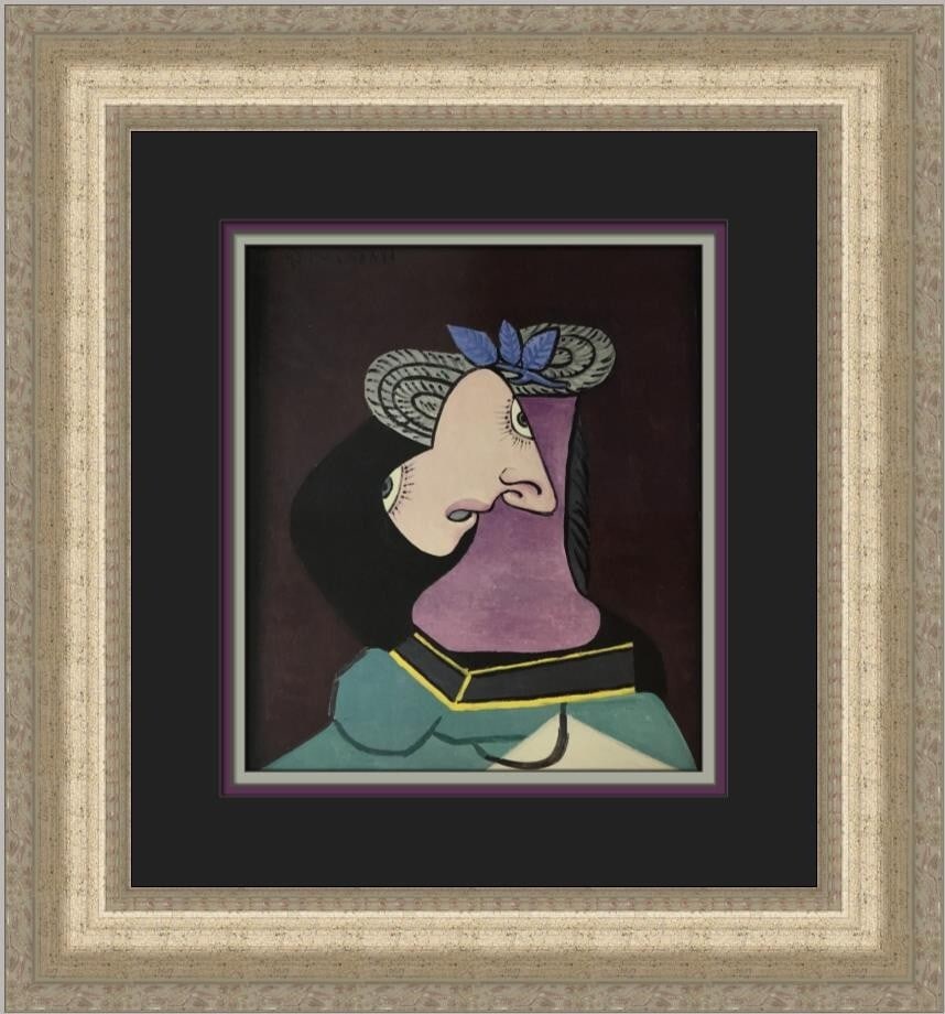 Pablo Picasso Woman in a Straw Hat Custom Framed Art Print 17x17 (1 of 2)