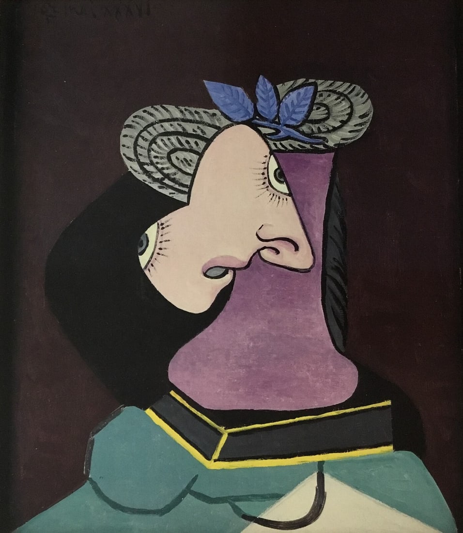 Pablo Picasso Woman in a Straw Hat Custom Framed Art Print 17x17 - 2