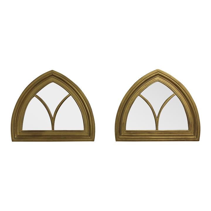 Elegant Pair of Gothic Gold Gilt Wall Mirrors 32 x 27.5 (1 of 10)