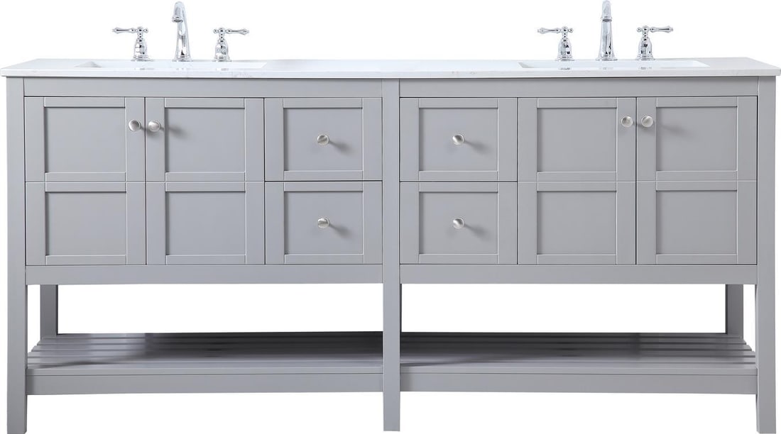 Transitional Gray Bathroom Vanity by Elegant Lighting 34H 72W 22D (1 of 1)