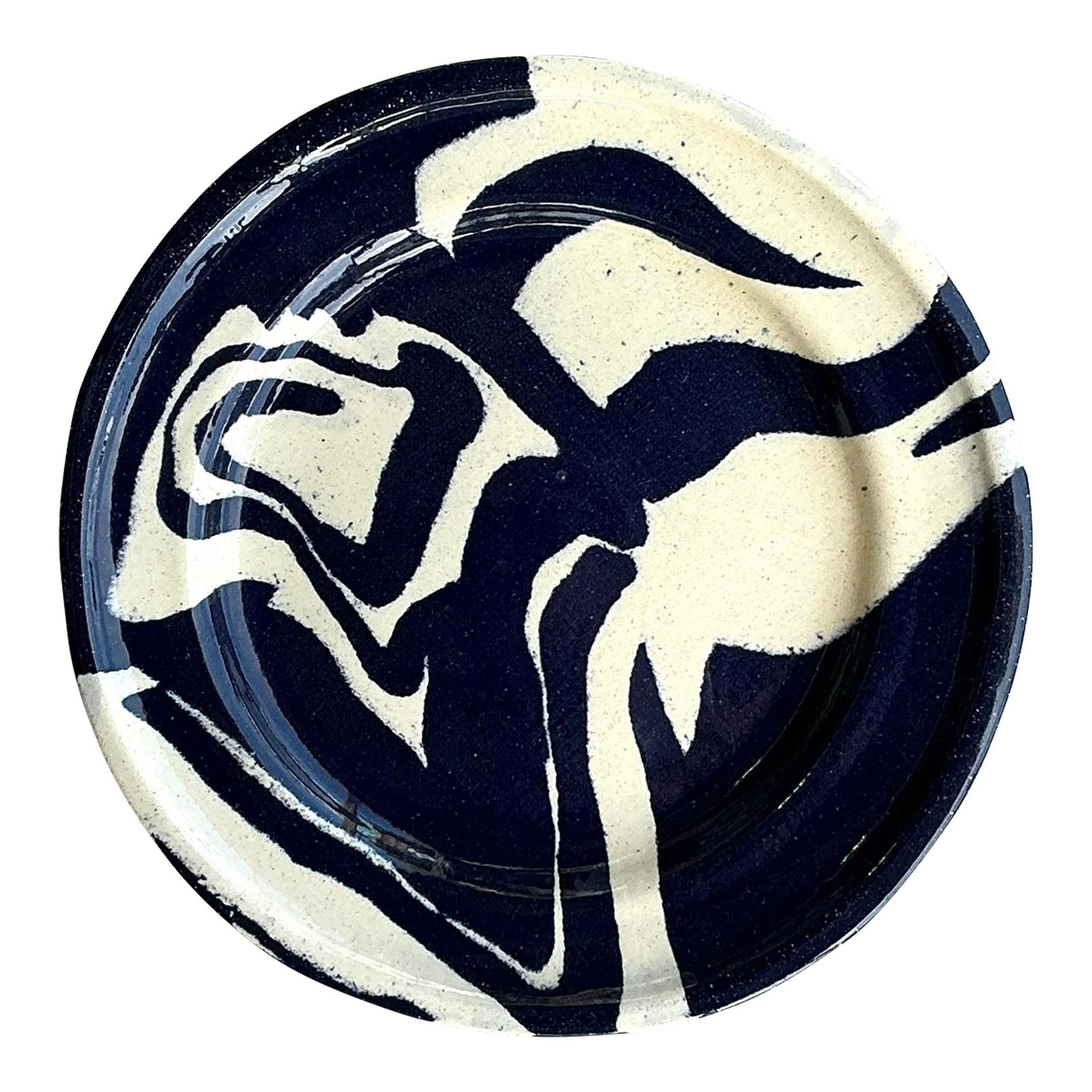 Vintage Boho Hand Painted Pottery Plate 12x12 Creative Decor (1 of 6)