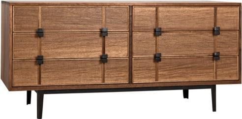 Noir Bourgeois Sideboard Dark Walnut Industrial Steel 66" (1 of 6)