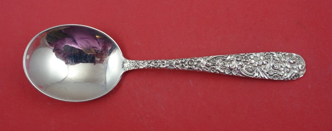 Jenkins & Jenkins Repousse Sterling Silver Soup Spoon 7" (1 of 2)