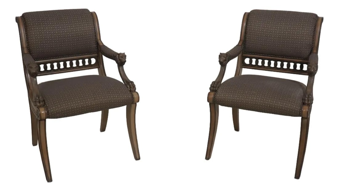 Ferguson Copeland Regency Lionhead Armchairs Pair Elegant Design (1 of 10)