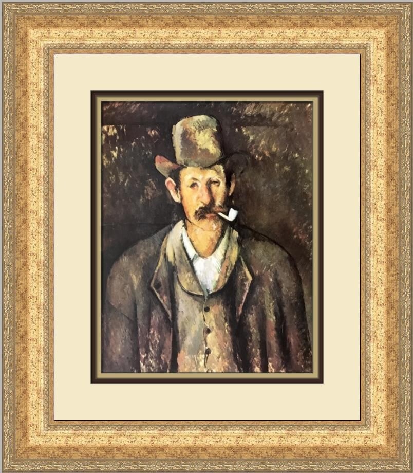 Paul Cezanne Portrait of a Man with Pipe Custom Framed Art Print (1 of 2)