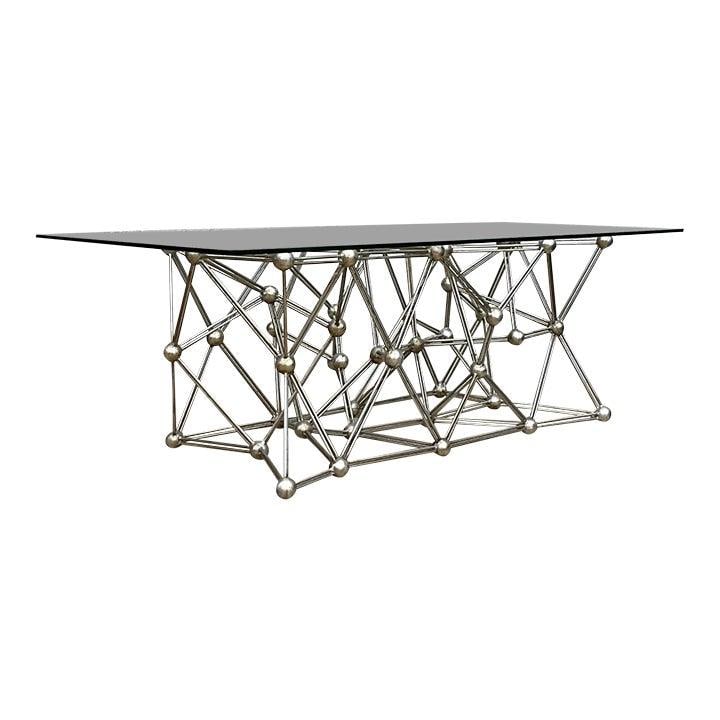 Atomic Age Chrome and Glass Table With Sculptural Molecular Base (1 of 7)