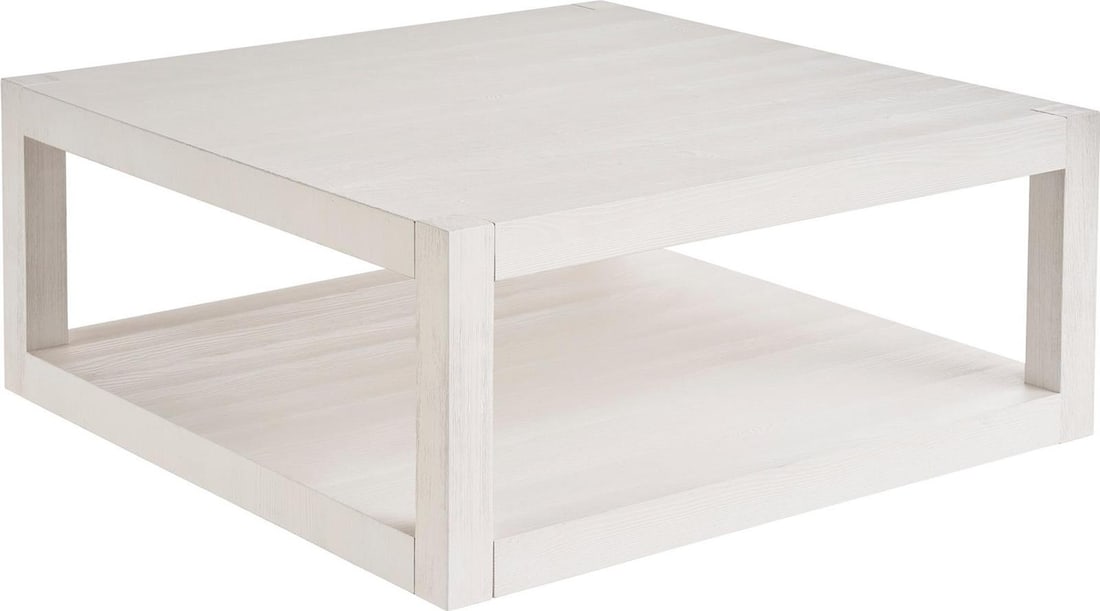 Universal Chic Coastal Hermosa White Sand Cocktail Table 17H x 38W x 38D (1 of 2)