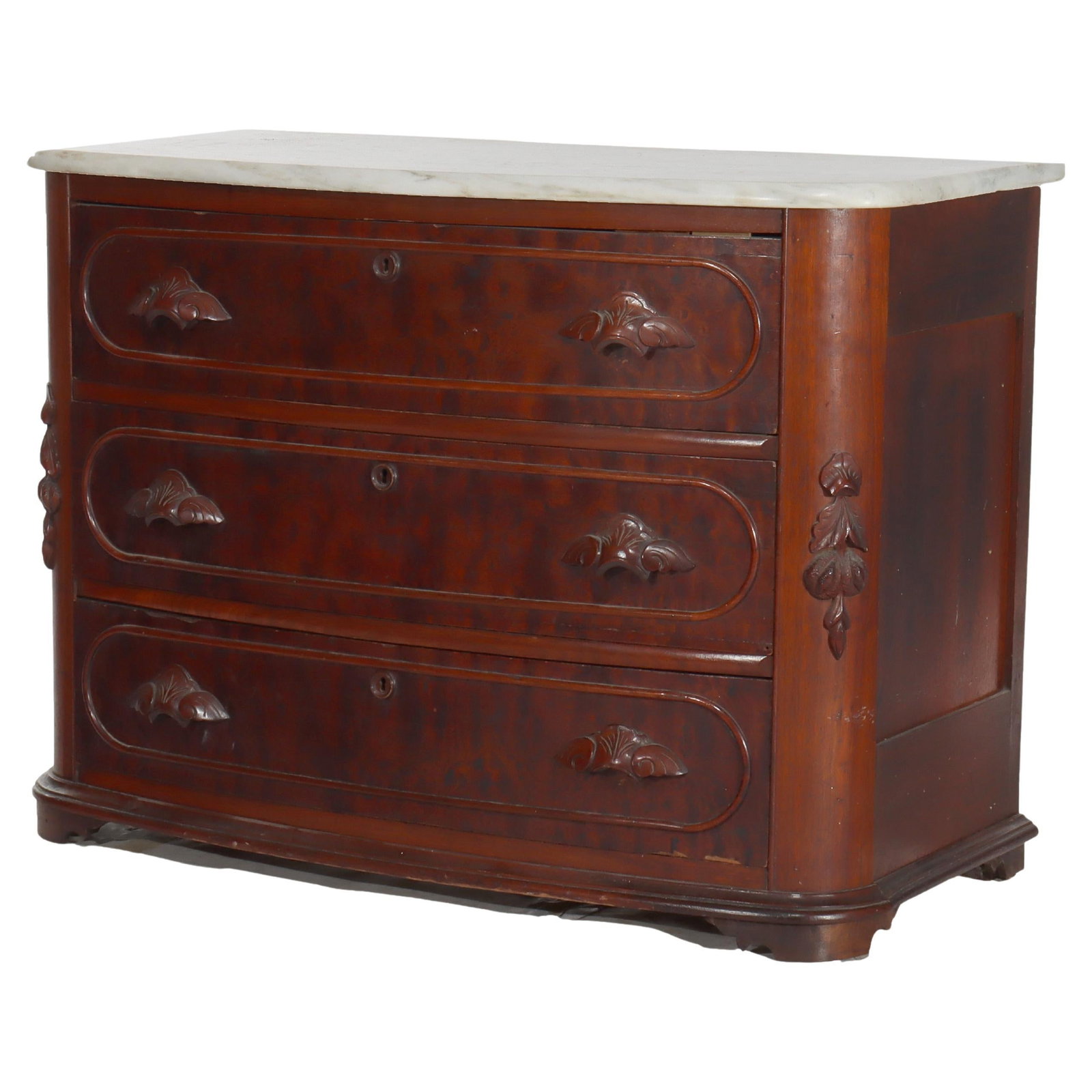 Antique Renaissance Revival Walnut Chest with Marble Top C1890 (1 of 18)