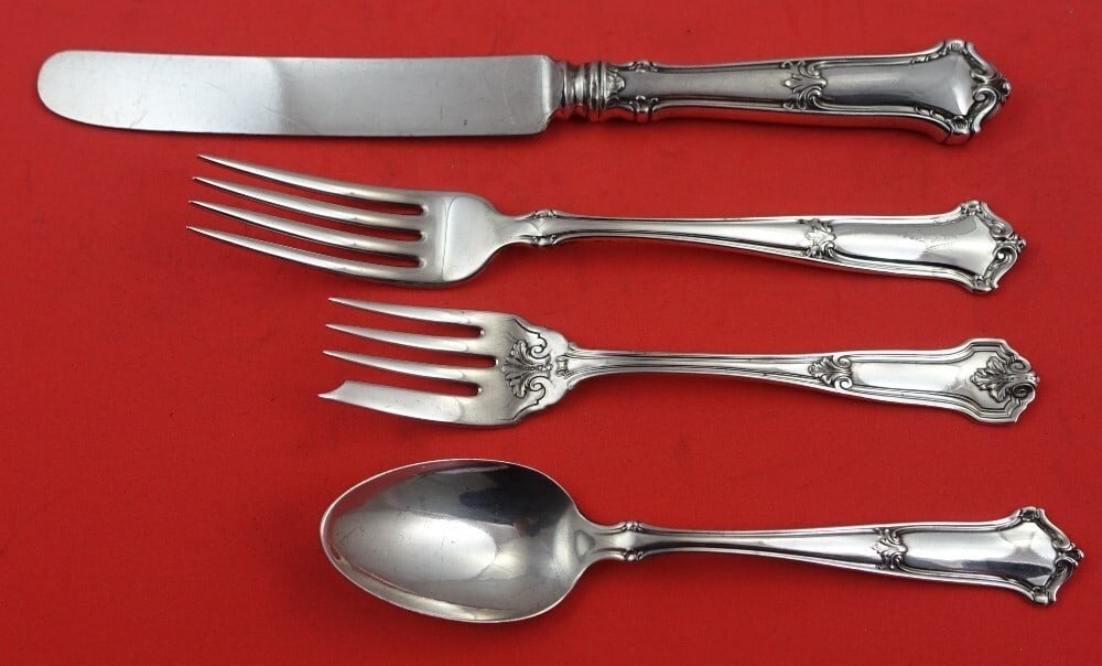 Wallace Saxon Sterling Silver 4-Piece Place Setting Flatware (1 of 2)