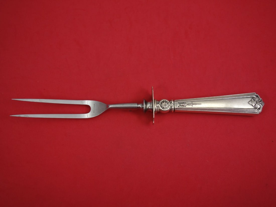 Durgin Victorian Sterling Silver Roast Carving Fork 11.5" (1 of 2)