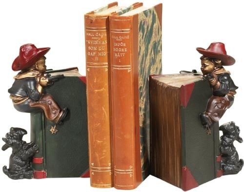 Rustic Cowboy and Scottie Dog Bookends Lodge Style Decor (1 of 1)