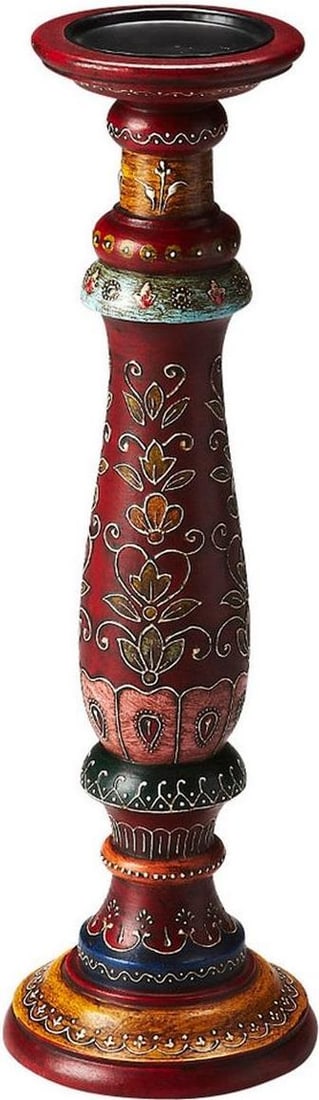 Butler Multicolored Cloisonne Round Candle Holder 18 Inches Hand-Painted Chinese Style (1 of 2)