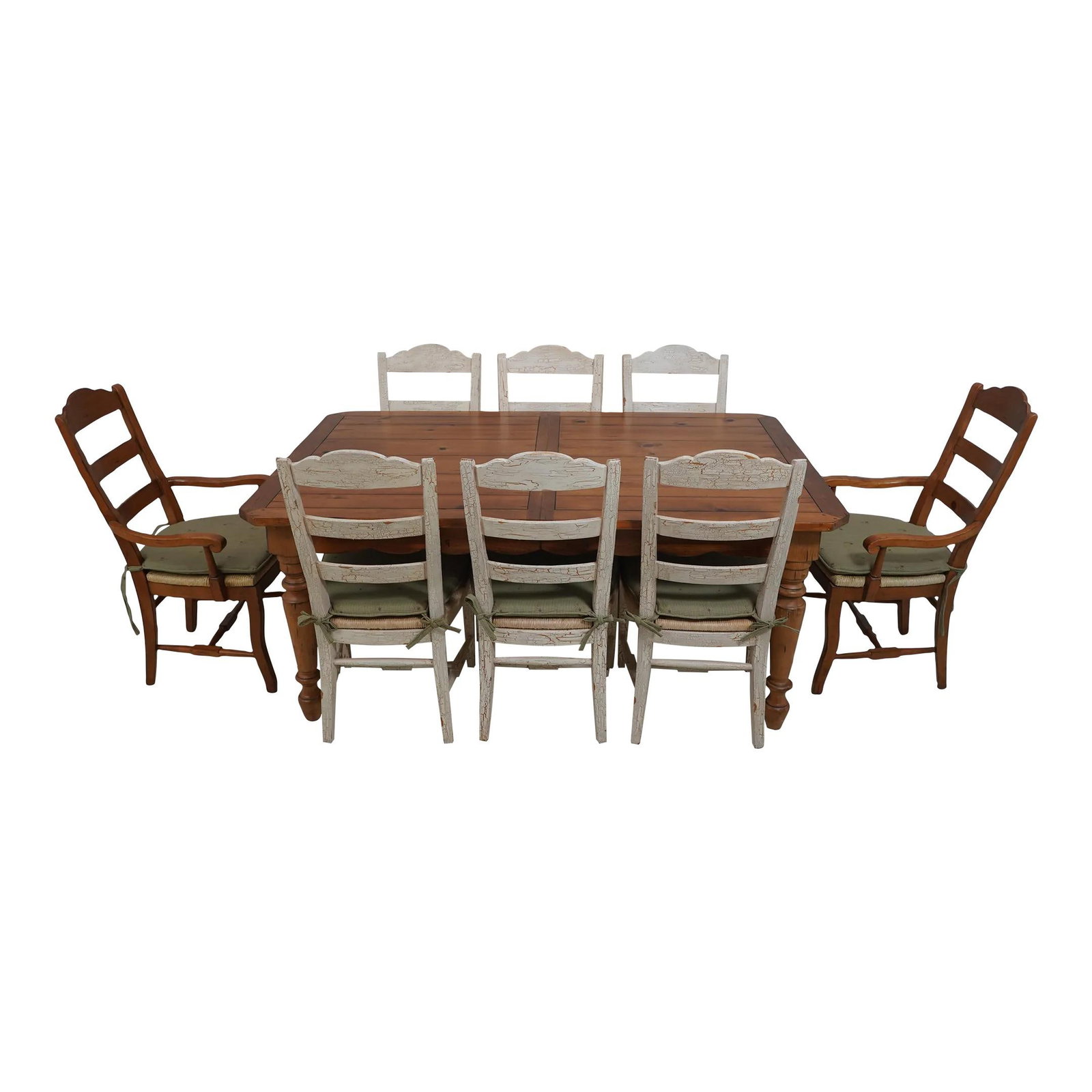 Country French 9 Piece Dining Set with Distressed Finish (1 of 10)