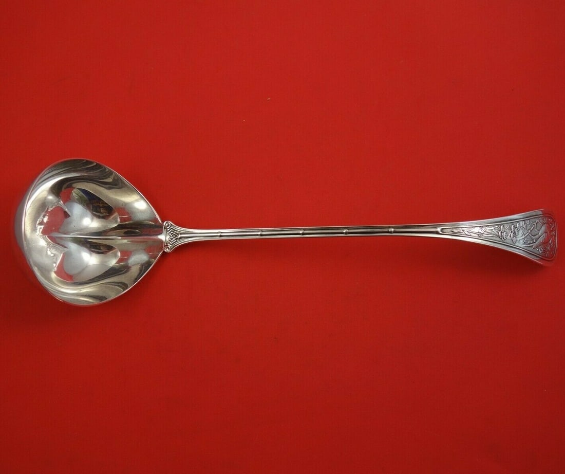 Wendt Bird Sterling Silver Soup Ladle 11 3/4 Inch Serving Piece: Wendt Bird Sterling Silver Soup Ladle 11 3/4 Inch Serving Piece This exquisite soup ladle from Wendt features a stunning Bird motif that exemplifies the craftsmanship of the 1850-1899 era. Made from h