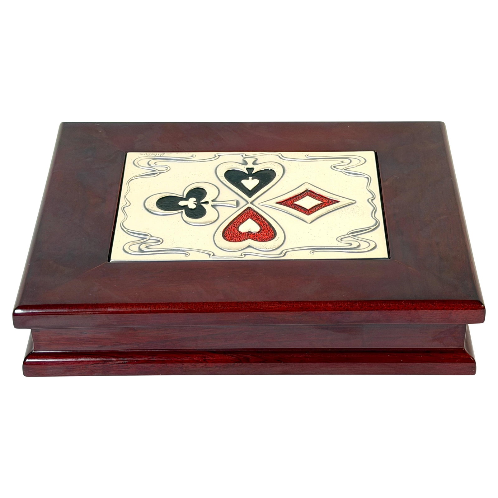 Castellini Italian Sterling Silver and Enamel Playing Card Box Mid-Century Modern (1 of 18)