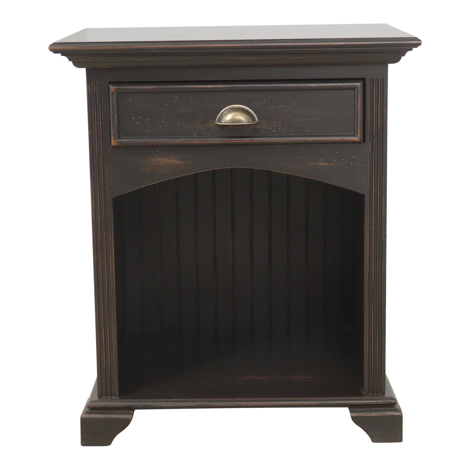 David Lee Country Rustic Nightstand Hand Rubbed Distressed Finish: David Lee Country Rustic Nightstand Hand Rubbed Distressed Finish This charming nightstand features a rustic design with a hand-rubbed distressed finish, showcasing a beautiful mocha brown color that