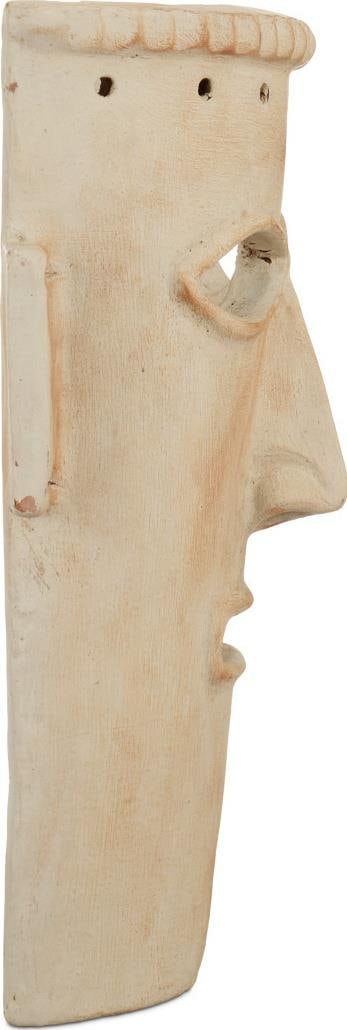 Currey Natural Clay Masks Whitewash Cultural Decor 19H 13W 6D (1 of 4)
