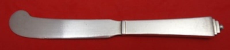 Georg Jensen Pyramid Sterling Silver Butter Spreader GI/GJ Mark 5 5/8": Georg Jensen Pyramid Sterling Silver Butter Spreader GI/GJ Mark 5 5/8" This exquisite butter spreader from the renowned Pyramid pattern by Georg Jensen showcases timeless elegance. Crafted from sterli