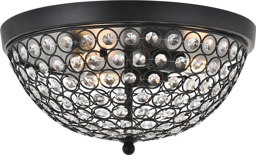 Taye Mid-Century Flush-Mount Ceiling Light in Matte Black (1 of 1)