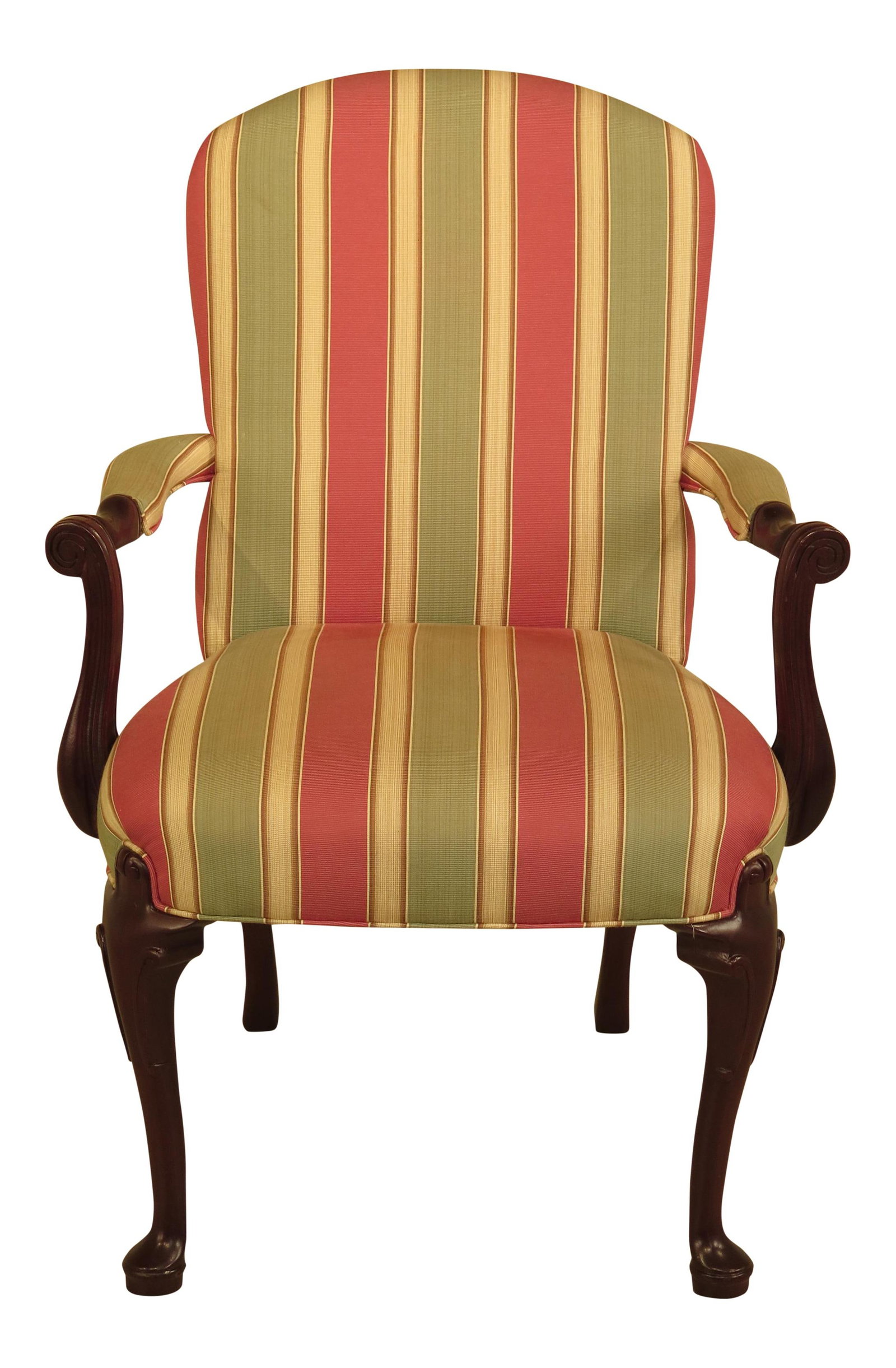 Hancock & Moore Audley Mahogany Armchair with Striped Upholstery (1 of 10)