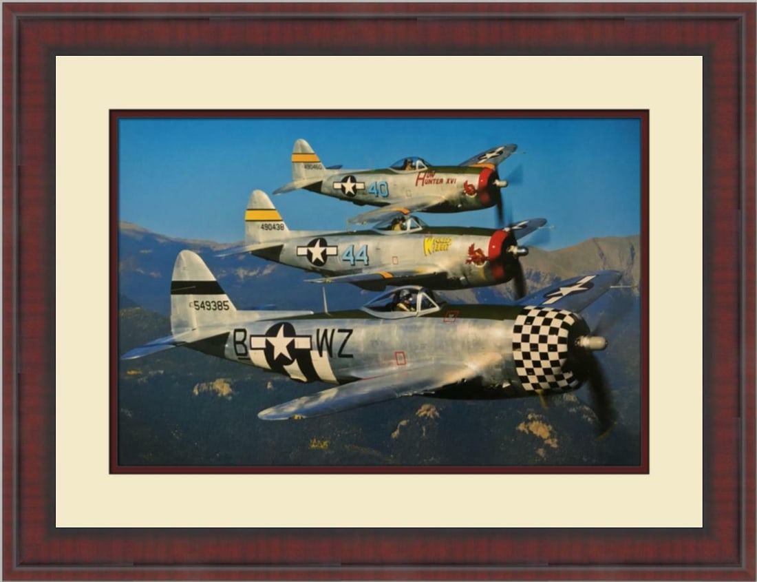 REPUBLIC P-47-D-40-RA THUNDERBOLT Print by Philip Makanna Custom Framed (1 of 2)