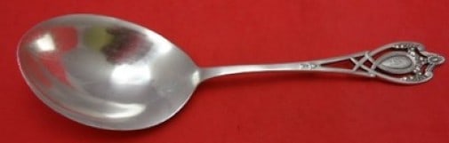 Lunt Monticello Sterling Silver Berry Spoon 8.5 Inches Monogrammed (1 of 2)
