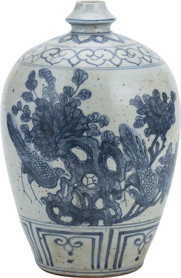 Handmade Chinoiserie Garlic Head Vase in Blue for Home Decor (1 of 3)