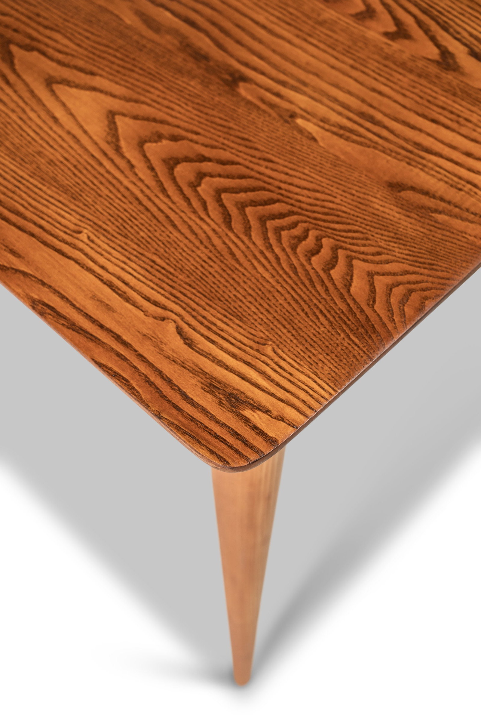 1960s Angular Mid Century Modern Solid Oak Dining Table USA - 10