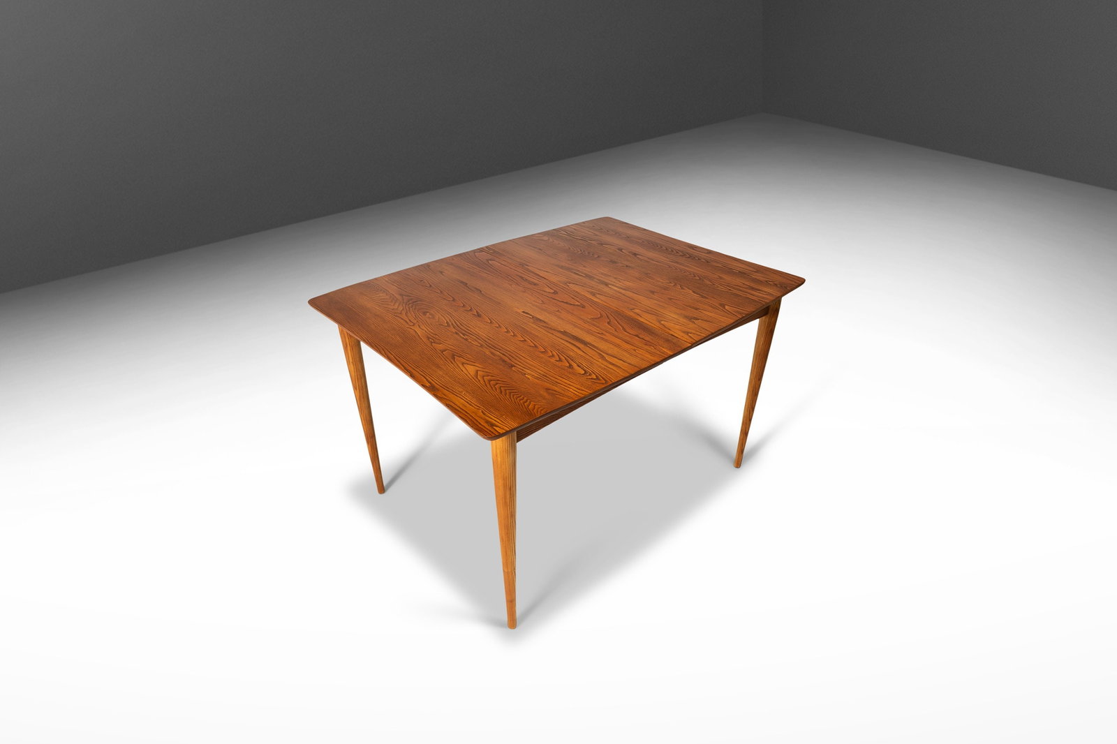 1960s Angular Mid Century Modern Solid Oak Dining Table USA (1 of 10)
