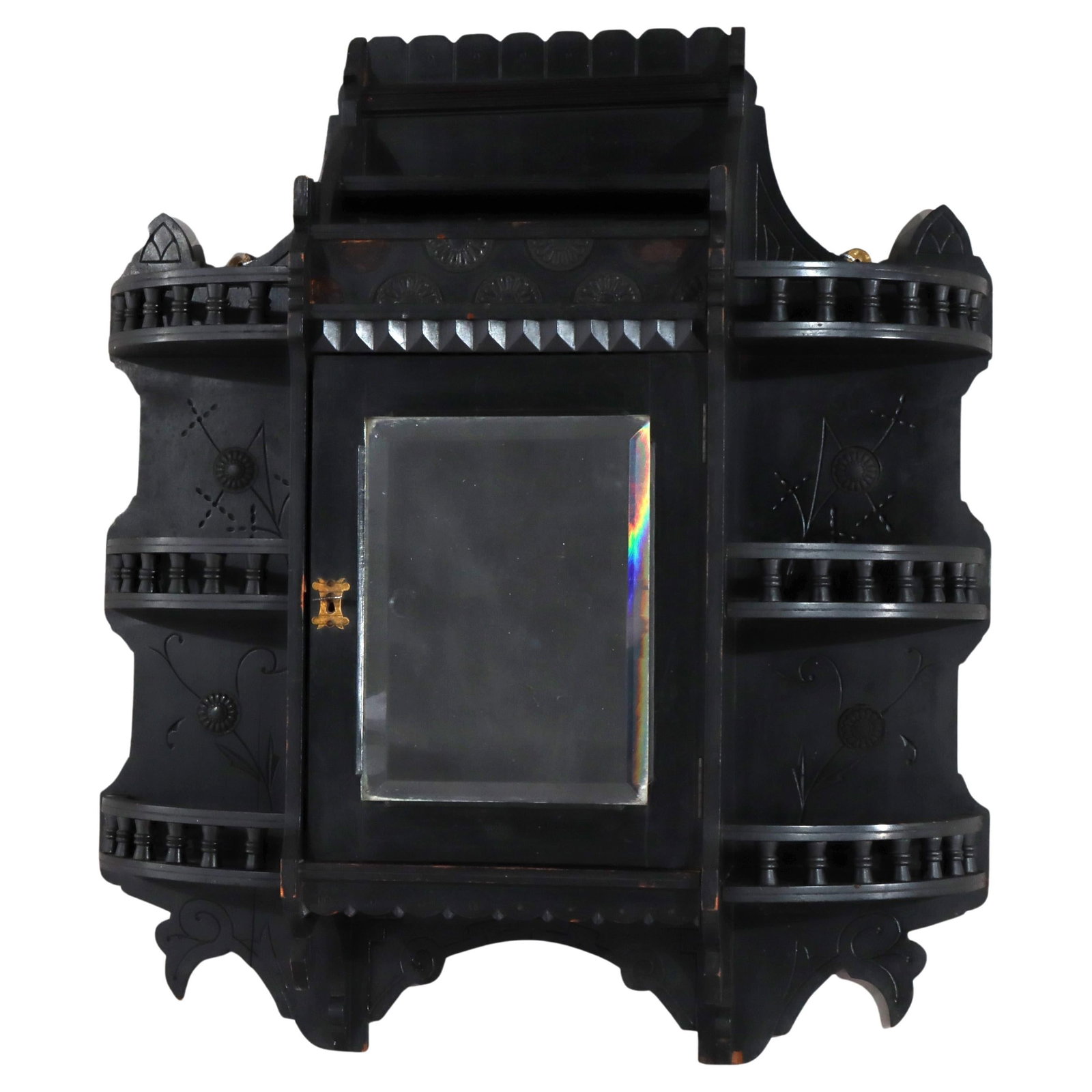 Ebonized Antique Wall Cabinet Kimble & Cabus Aesthetic Movement c1870 (1 of 14)