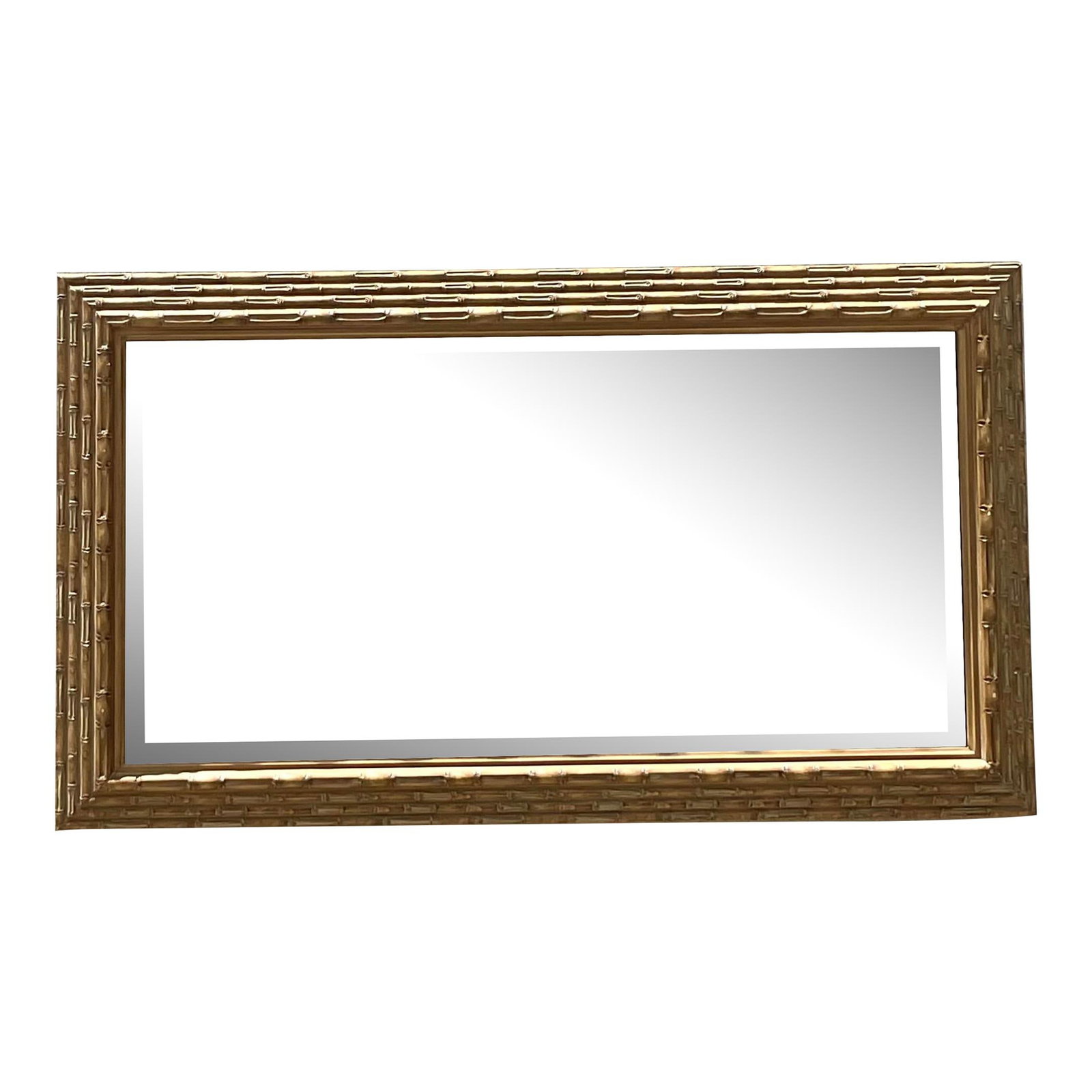 Vintage Coastal Stacked Bamboo Horizontal Mirror Sand Color 31.5 x 55.75 (1 of 4)