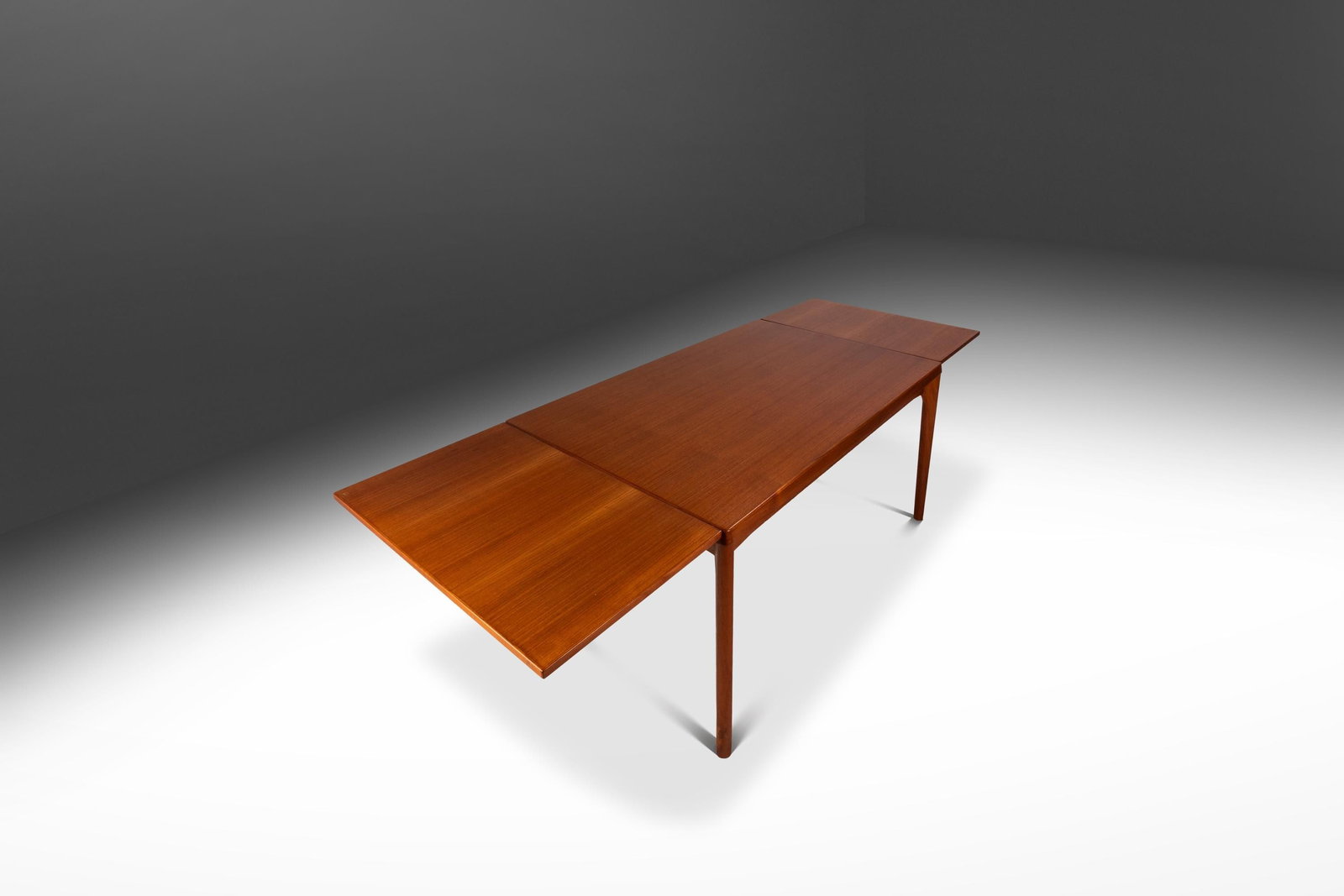 Teak Danish Expansion Dining Table With Built-In Leaves by Henning Kjaernulf 1960s (1 of 15)