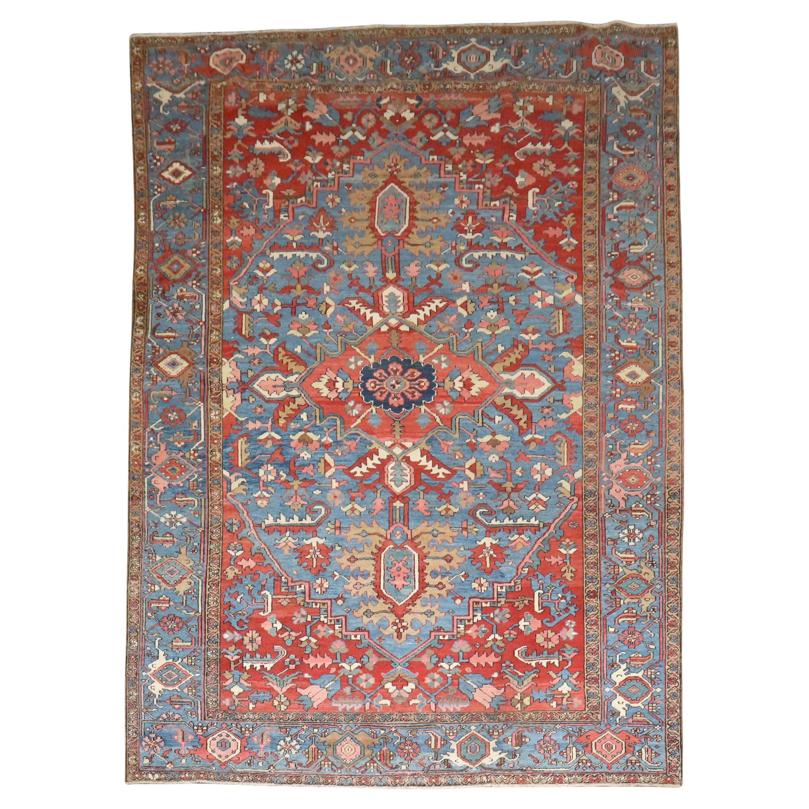 Zabihi Collection Antique Persian Heriz Rug 9'2" x 13' Wool Hand-Knotted Iran 1920s (1 of 12)