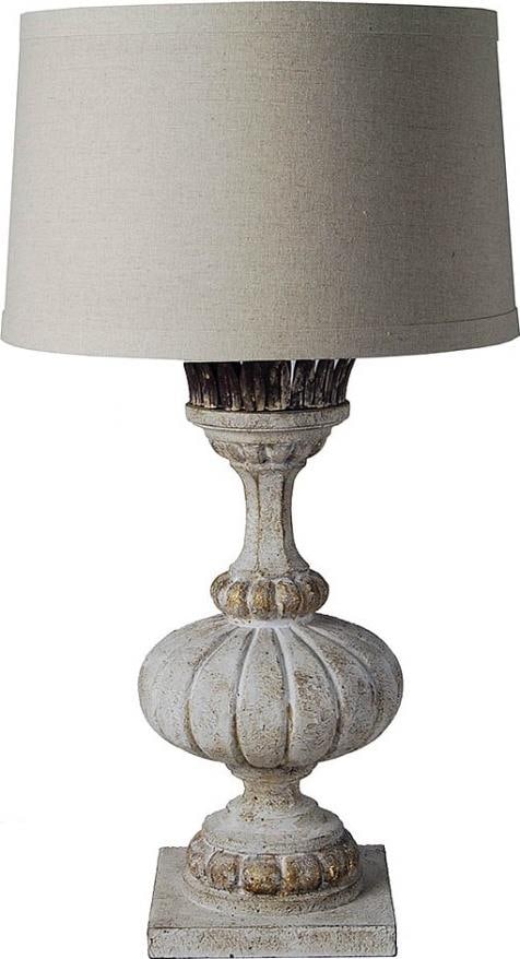 Provence Home White Table Lamp with Hand-Carved Shades (1 of 1)