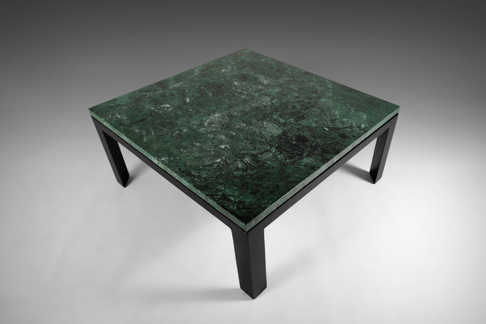 Rare Edward Wormley Dunbar Green Marble Cocktail Table 1950s Ebony Base (1 of 10)