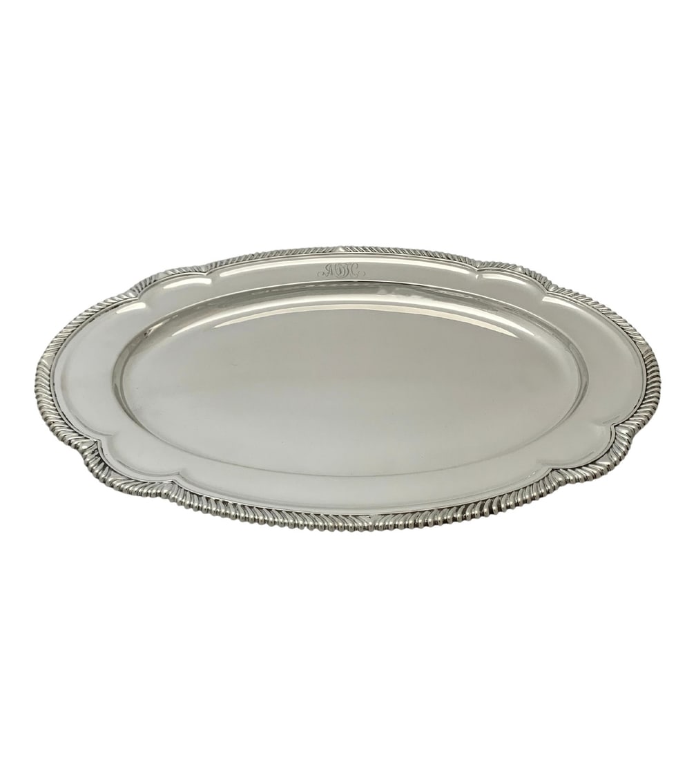 Antique 1949 Gorham Handmade Sterling Silver Oval Tray 18.5 x 13 (1 of 4)