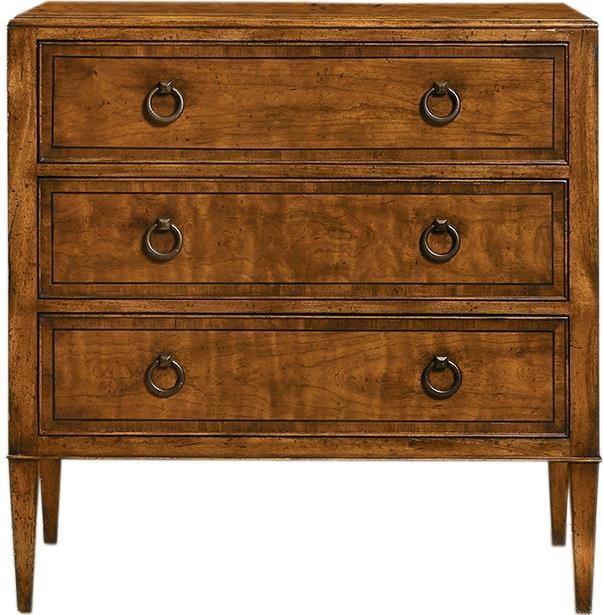 Regency Style Chest in Gold Cherry with Brass Accents by Port Eliot: Regency Style Chest in Gold Cherry with Brass Accents by Port Eliot This Port Eliot Regency-style chest features a gold cherry finish and is crafted from cherry wood with ebony stringing and solid bra