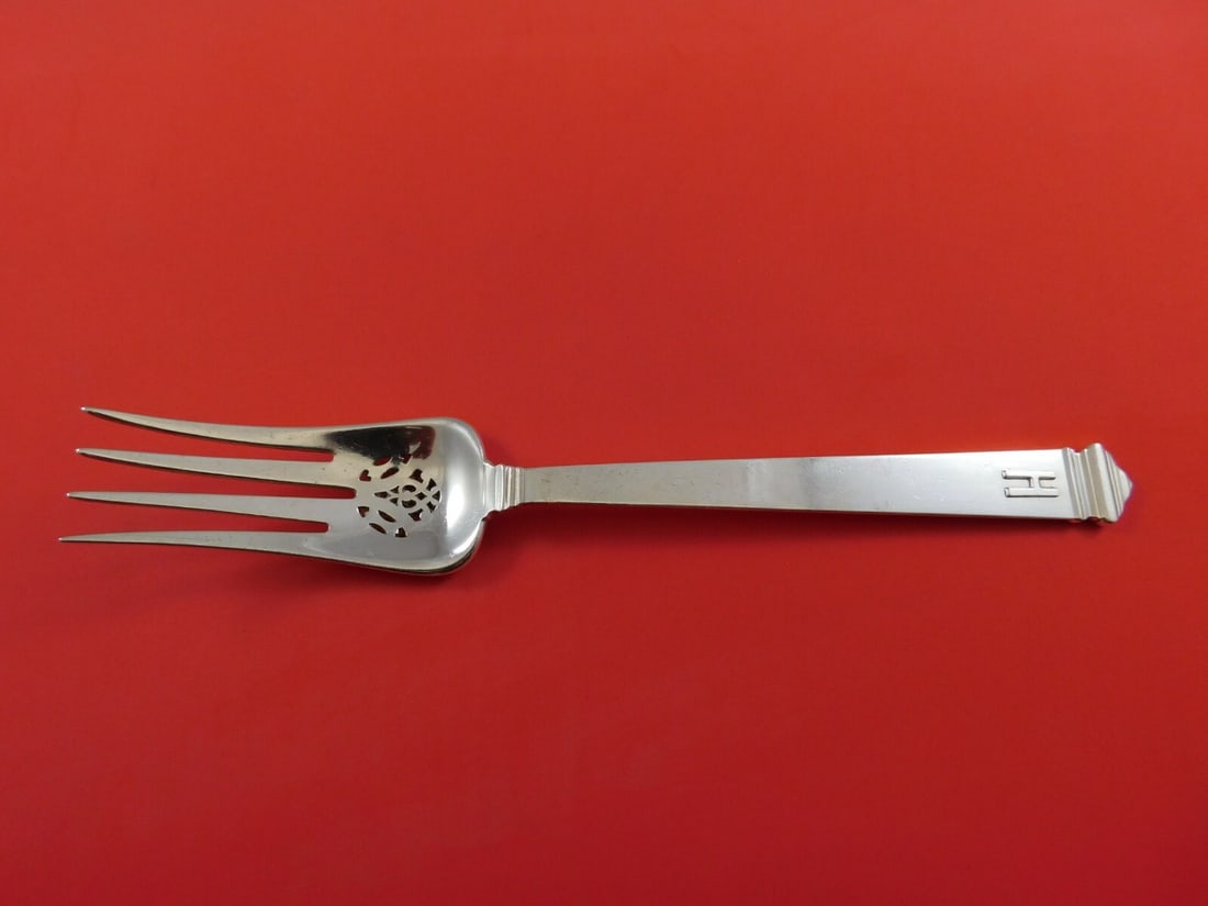 Tiffany & Co. Hampton Sterling Silver Cold Meat Fork 9" Applied H Mono (1 of 1)