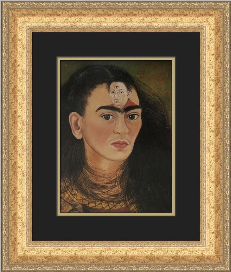 Frida Kahlo Diego and I Custom Framed Print 20 x 17 Modern Surrealism (1 of 2)