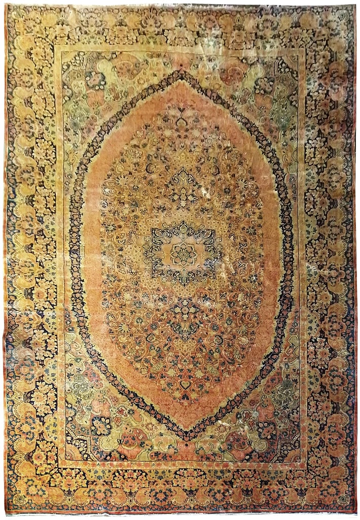 Antique Persian Sarouk Rug 11.2 x 18 Feet 1930s Hand-Knotted Area Carpet: Antique Persian Sarouk Rug 11.2 x 18 Feet 1930s Hand-Knotted Area Carpet Free continental US Shipping Step into a realm of timeless elegance with this remarkable 11.2 x 18 feet Antique Persian Sarouk